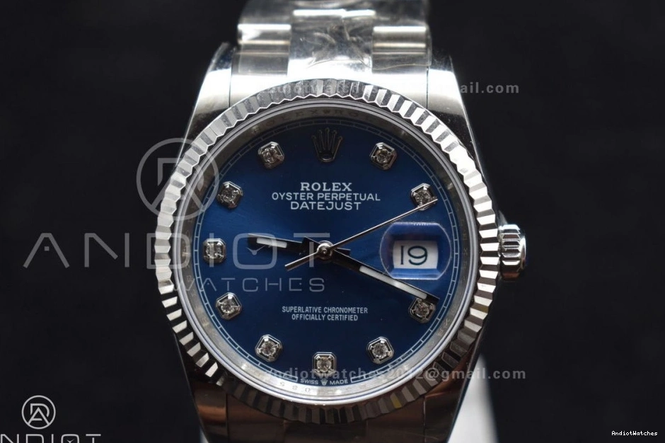 Steel DateJust DIWF 904L MultiPurpose Best SA Blue 1:1 Oyster Edition Diamonds Bracelet 403 on 36 Dial 1006